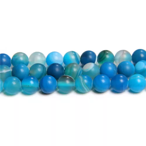 Matte Sea Blue Agate Natural Gemstones