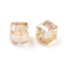 AB Golden Cube Glass Beads