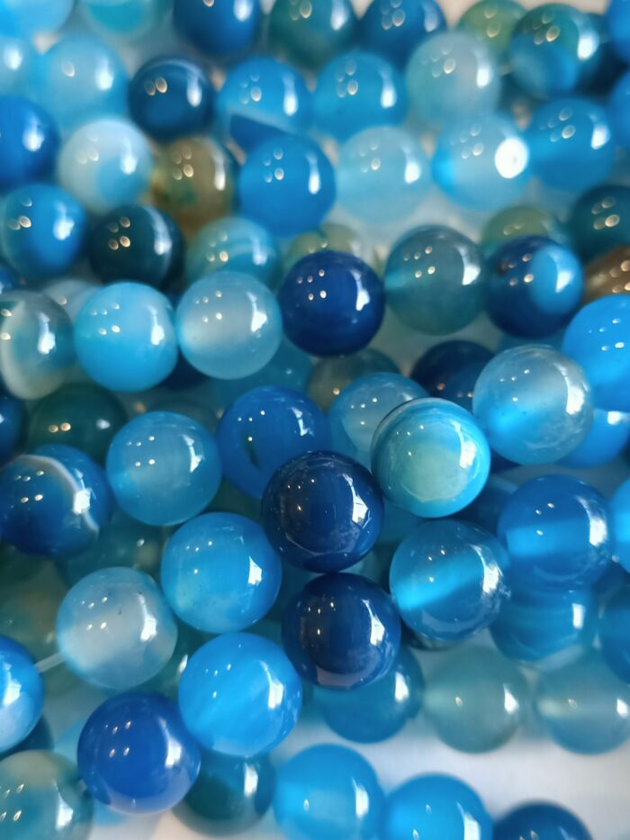 Shinny Blue Agate Natural Gemstones