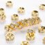 Gold Plated Crystal Rhinestone Beads