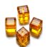 Orange Faceted Square Glass Beads