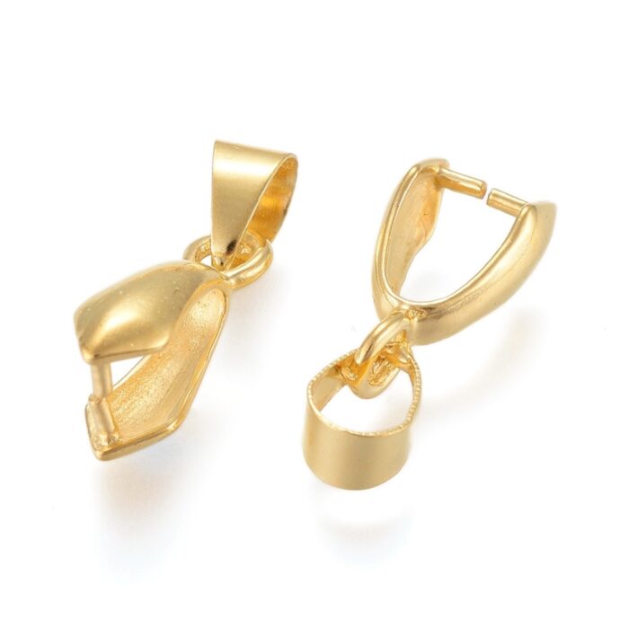 10 Gold Plated Pinch Bail Hooks - (20mmx8mm) - Image 3