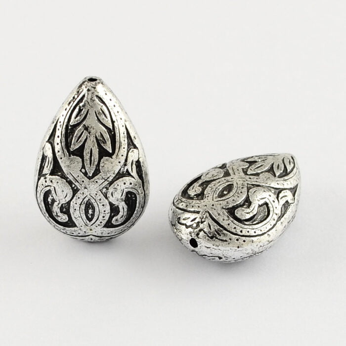 Super Stylish Large Vintage Silver Acrylic Bead - Vintage