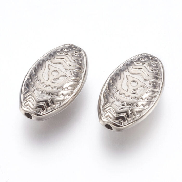 Oval Acrylic Platinum Bead