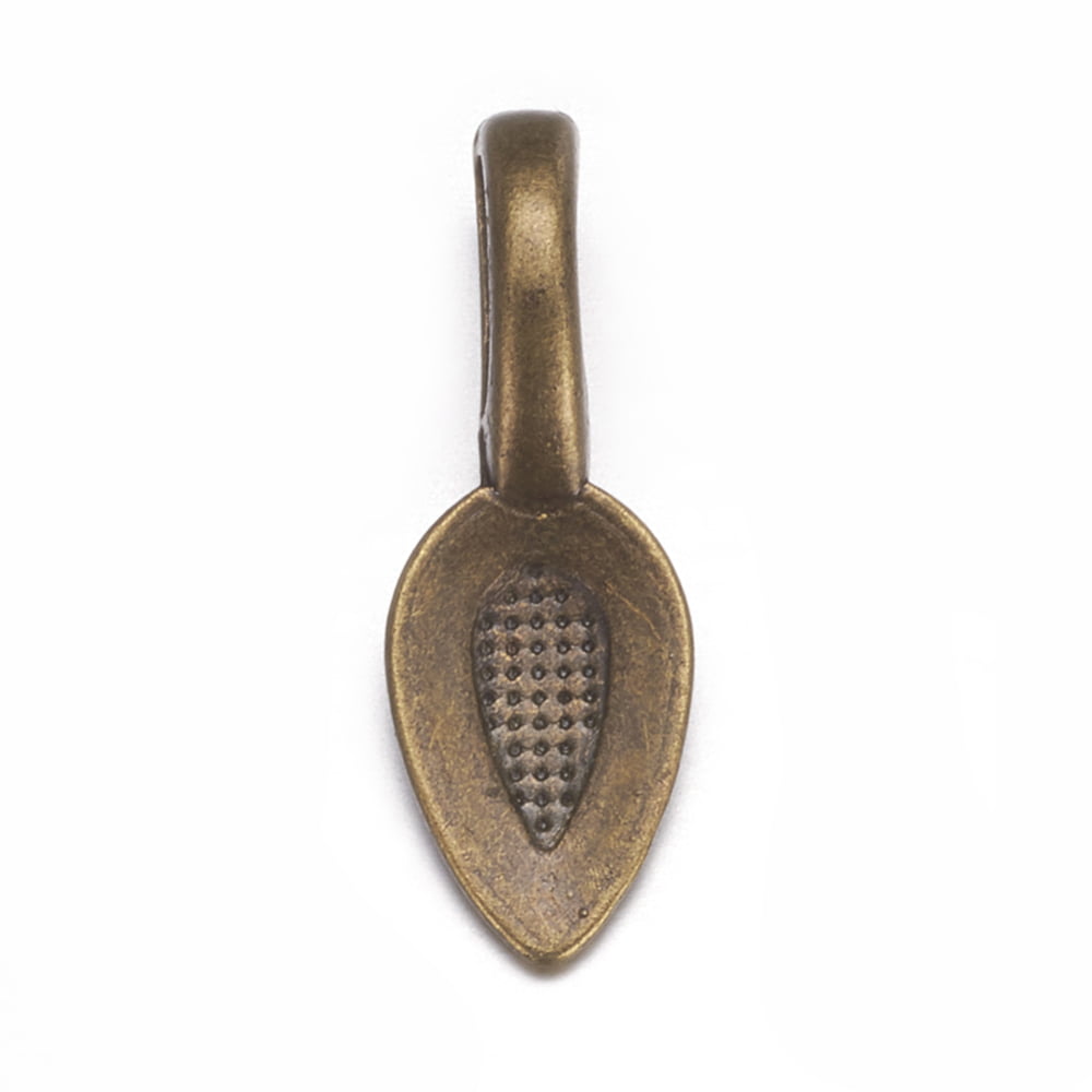 Antique Bronze Glue-On Flat Metal Bails