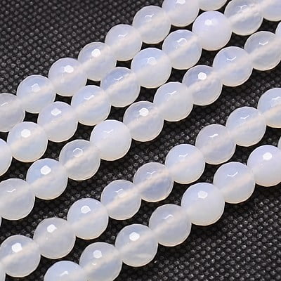 White Agate Faceted Gemstones