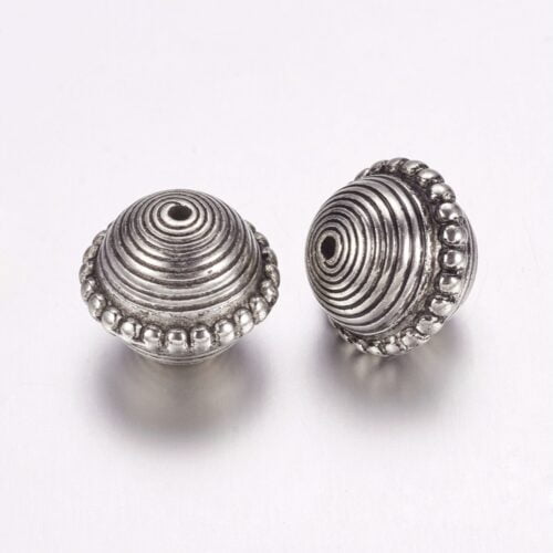 Round Acrylic Antique Silver Beads