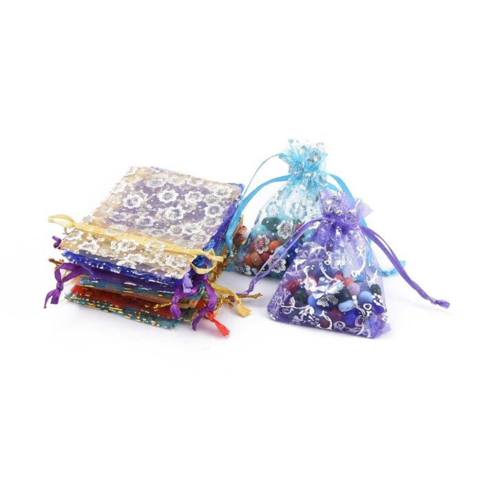 10 Mix Organza Gift Bags/Pouches - 70mmx90mm - Image 2