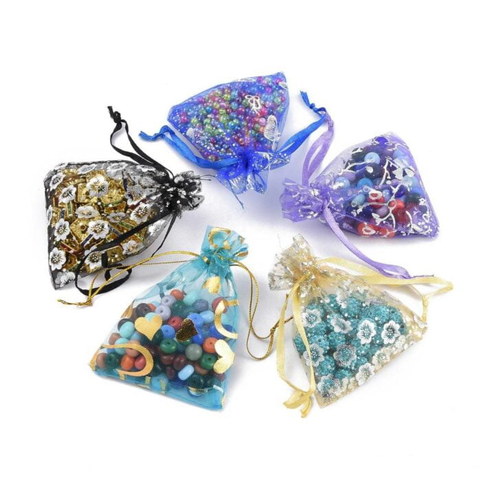 10 Mix Organza Gift Bags/Pouches - 70mmx90mm - Image 4