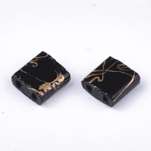 Black Tila Square Seed Beads