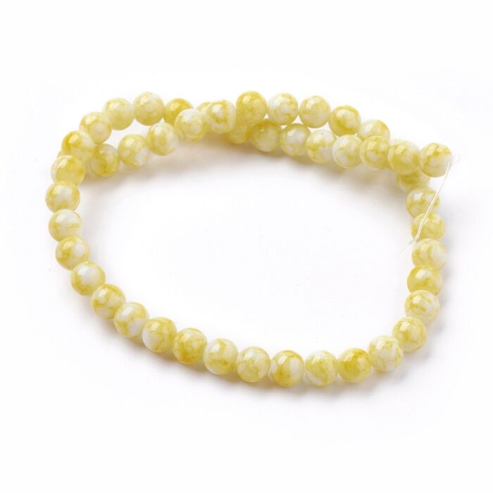 Round Yellow Lampwork Beads
