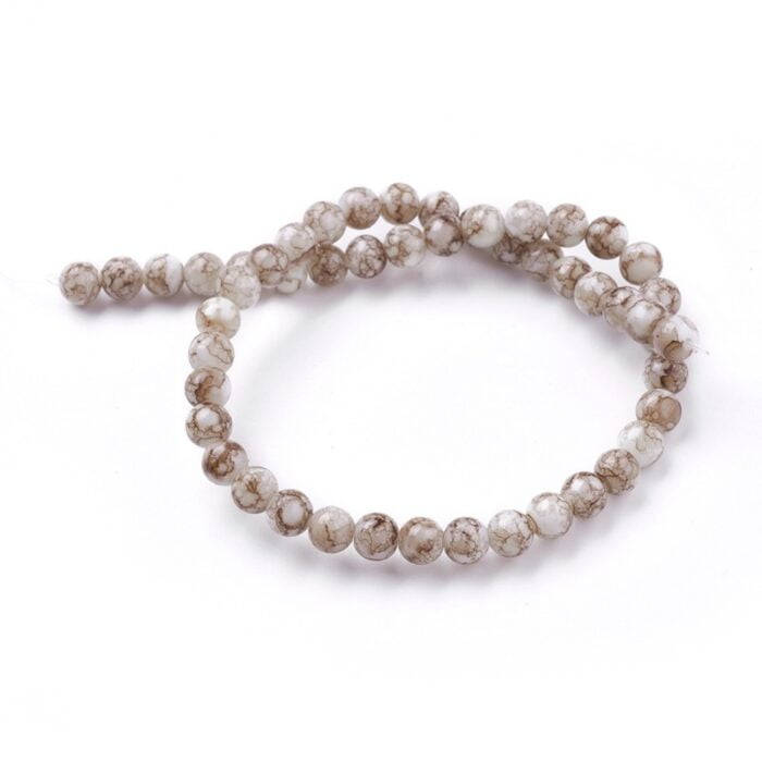 Round Camel Lampwork Beads