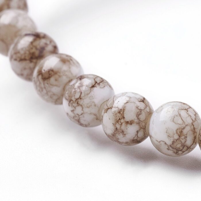 Round Camel Lampwork Beads