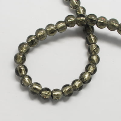 Gray Silver Foil Round Beads