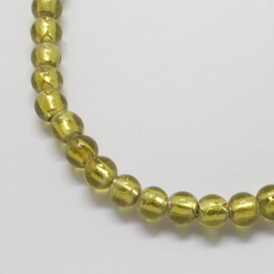 Olive Silver Foil Round Beads