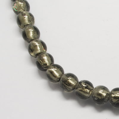 Gray Silver Foil Round Beads