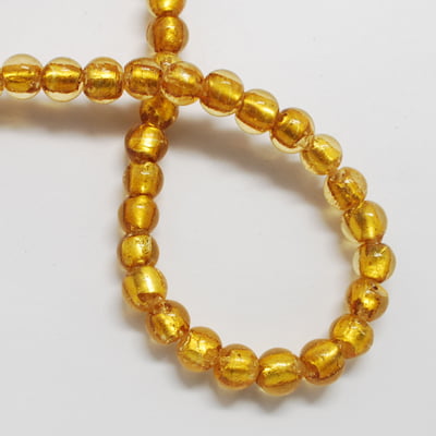Golden Silver Foil Round Beads
