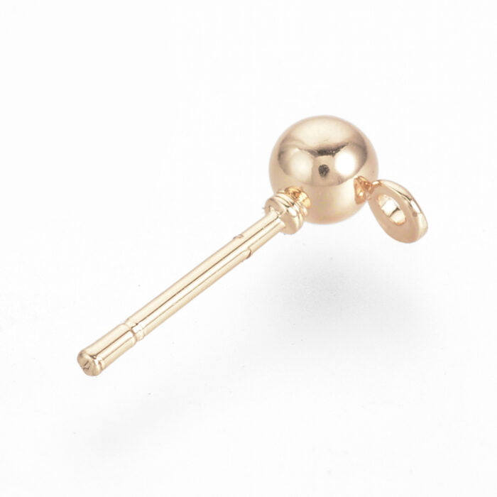4 Minimalist Rose Gold Ball Post Ear Studs - (STD - 03) - Image 2