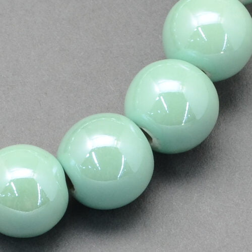 Aquamarine Pearlized Porcelain Beads