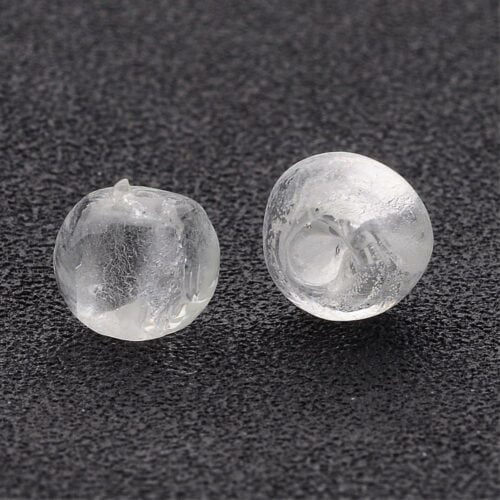 Plain Silver Foil Round Beads