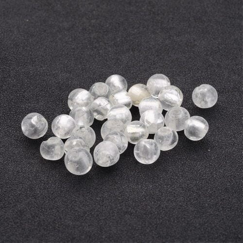 Plain Silver Foil Round Beads