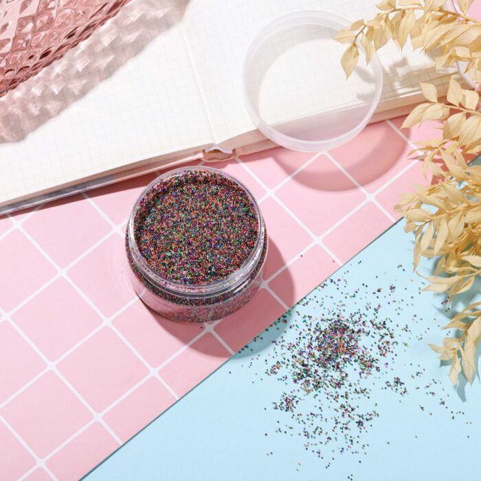 Multi Colour Nail Art Glitter Beads 3D Deco