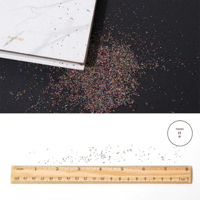 Multi Colour Nail Art Glitter Beads 3D Deco