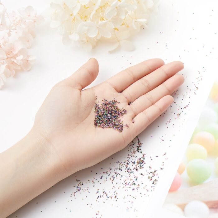 Multi Colour Nail Art Glitter Beads 3D Deco