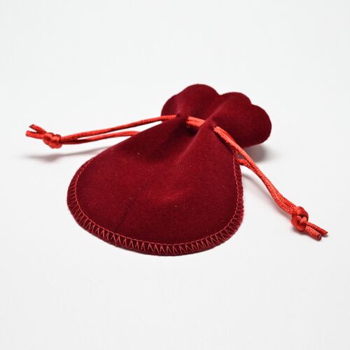 Red Velvet Drawstring Gift Bag Pouch