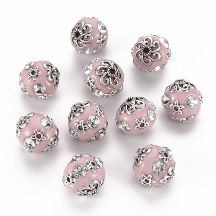 Floral Pink Kashimiri Bead