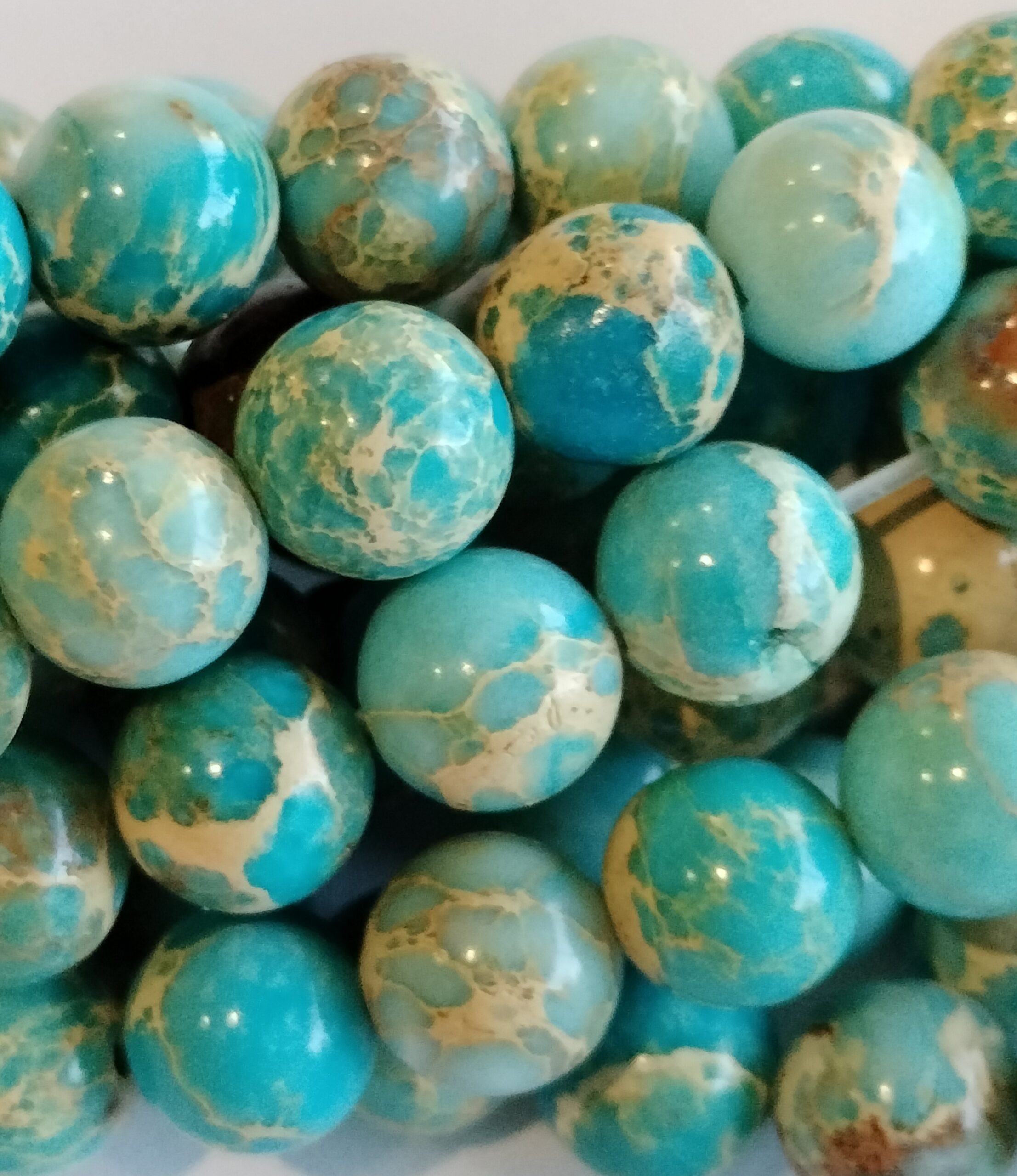 Blue imperial jasper gemstone beads, 4mm, 6mm, 8mm for jewelry making