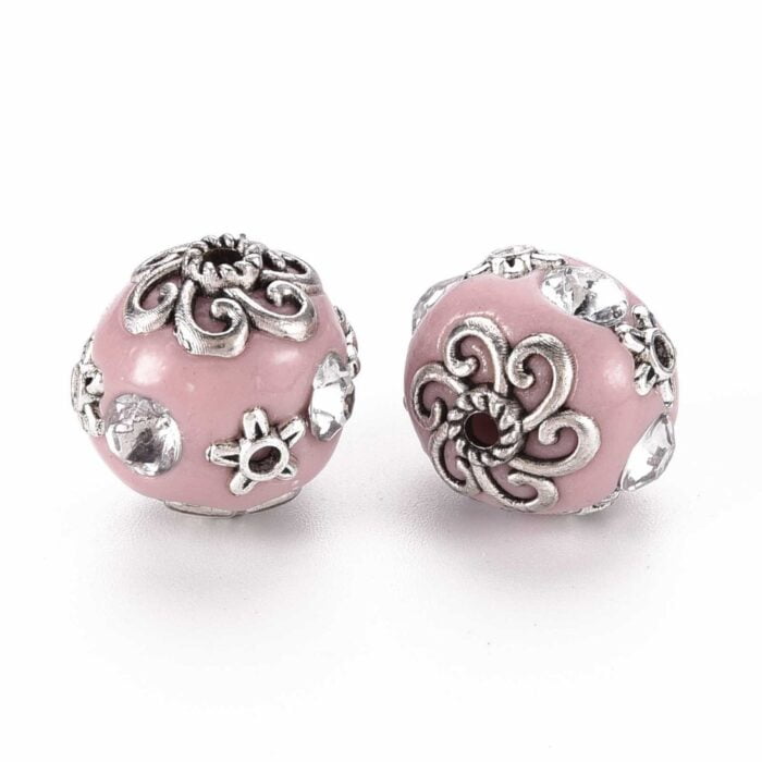 Floral Pink Kashimiri Bead