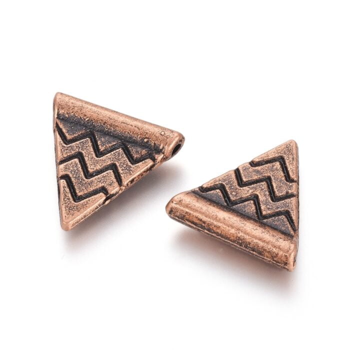 Red Copper Triangle Metal Beads