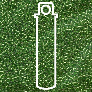 Silver Lined Lt Green Delica Seed Beads