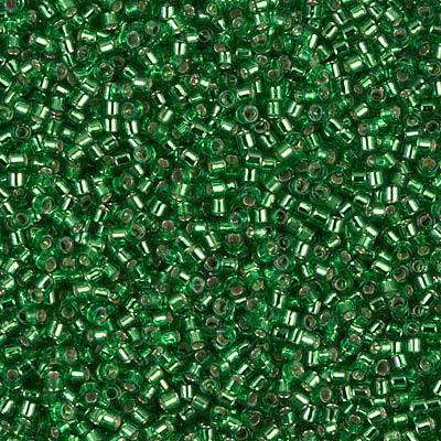 Silver Lined Lt Green Delica Seed Beads