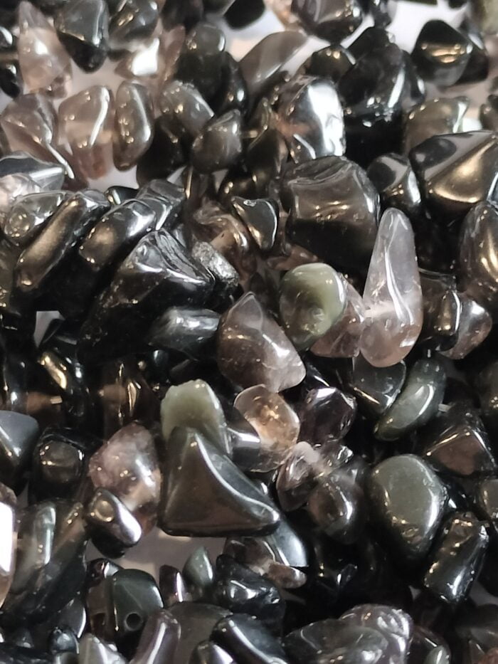 Black Agate Chip Stones Strand