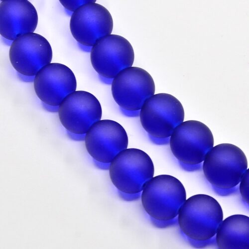 Blue Frosted Glass Beads