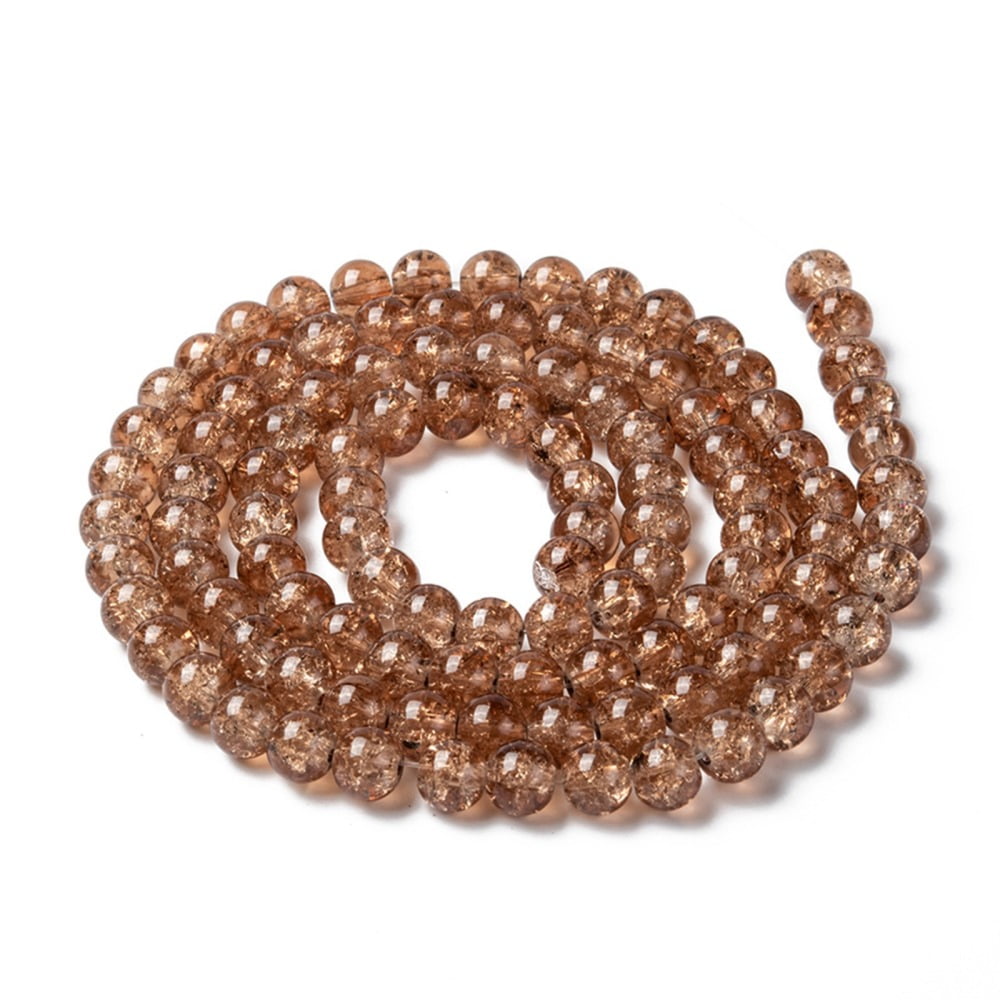 Brown Crackle Effect Glass Bead