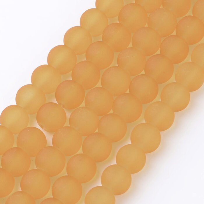 Golden Frosted Glass Beads