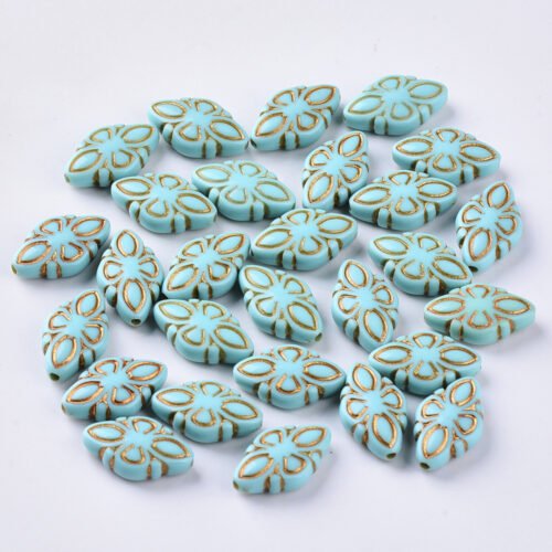 Turquoise Diamond Acrylic Beads