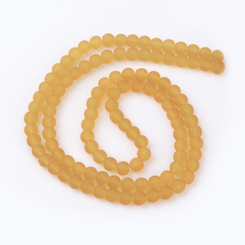 Golden Frosted Glass Beads