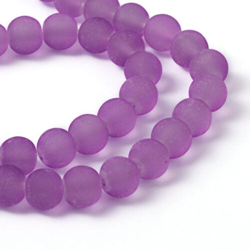 Light Purple Frosted Glass Beads