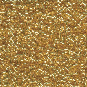 Silver Lined Gold Hex Cut Seed Beads