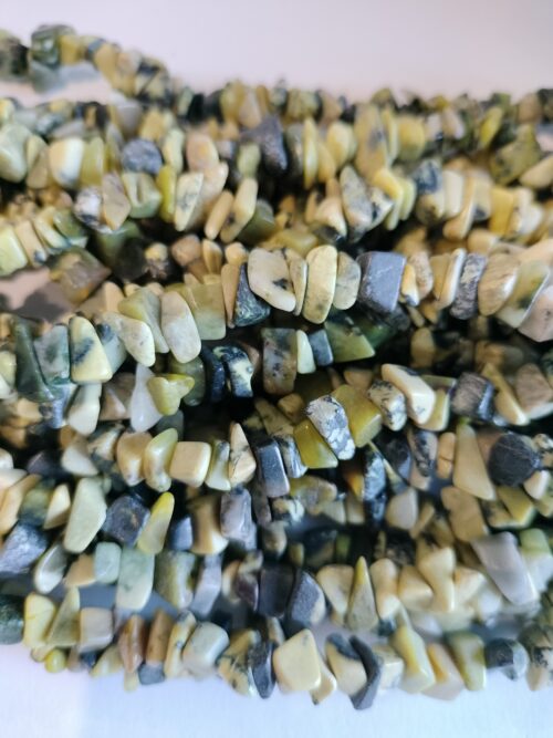 Dark Yellow Howlite Chip Stones