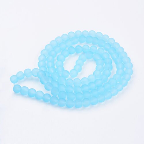 Light Turquoise Frosted Glass Beads