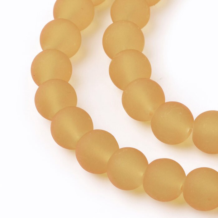 Golden Frosted Glass Beads