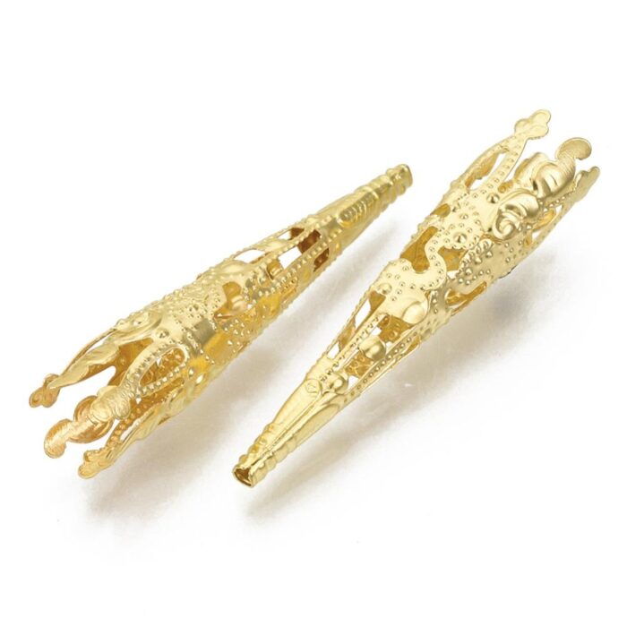 Gold Filegree Metal Cone Bead