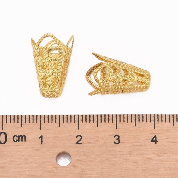 Gold Filegree Cone Metal Bead