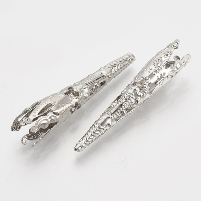 Dark Silver Filegree Metal Cone Bead