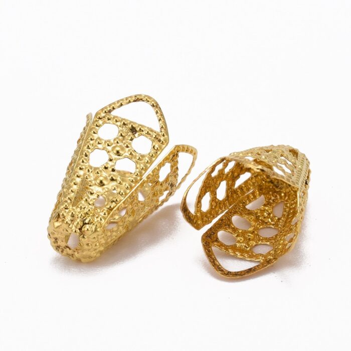 Gold Filegree Cone Metal Bead